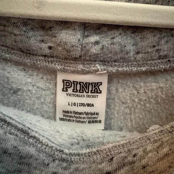 PINK Victoria's Secret Heathered Gray Joggers Large - Picture 4 of 5